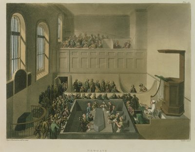 Newgate Chapel, engraved by Joseph Constantine Stadler, published by R. Ackermann, 1809 by Pugin and Rowlandson